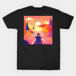 Kayaking into the sun T-Shirt